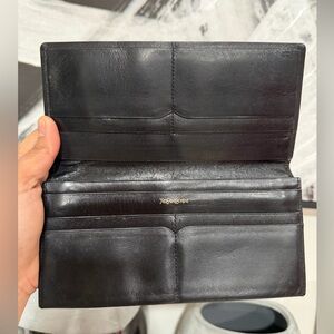 Good condition Saint Laurent Black Leather Card Holder wallet slim